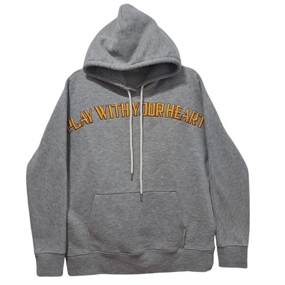 Sandro Play With Your Heart Embroidered Women Hoodie Gray Size 2 - Picture 1 of 17